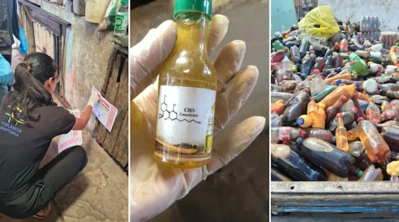 Vigilância descarta mais de mil produtos em Jacobina; fiscais encontram inseto em garrafa e maconha medicinal