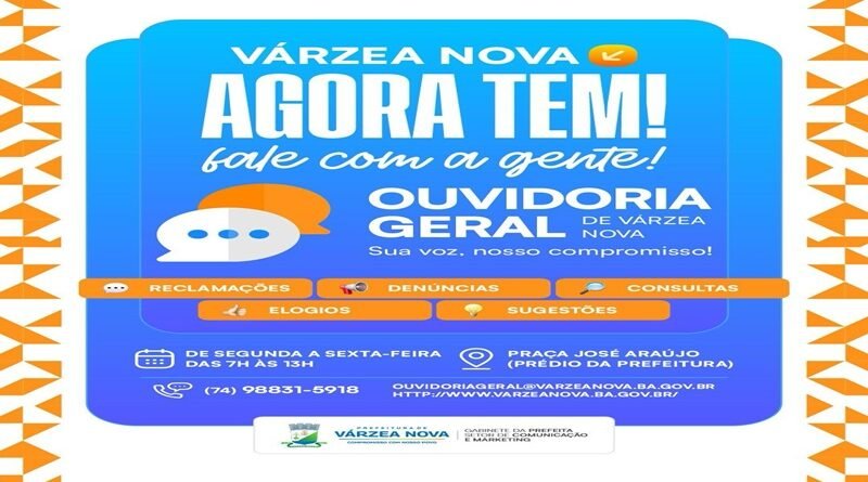 Prefeitura de Várzea Nova implanta Ouvidoria Geral e amplia diálogo com a população
