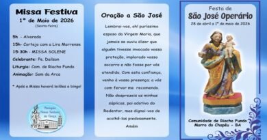 São José Operário será festejado no Riacho Fundo de Morro do Chapéu