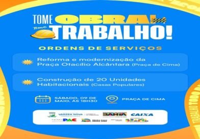 Várzea Nova: Neste sábado, a Prefeitura autoriza obras da Praça Otacílio Alcântara e construção de 20 casas populares